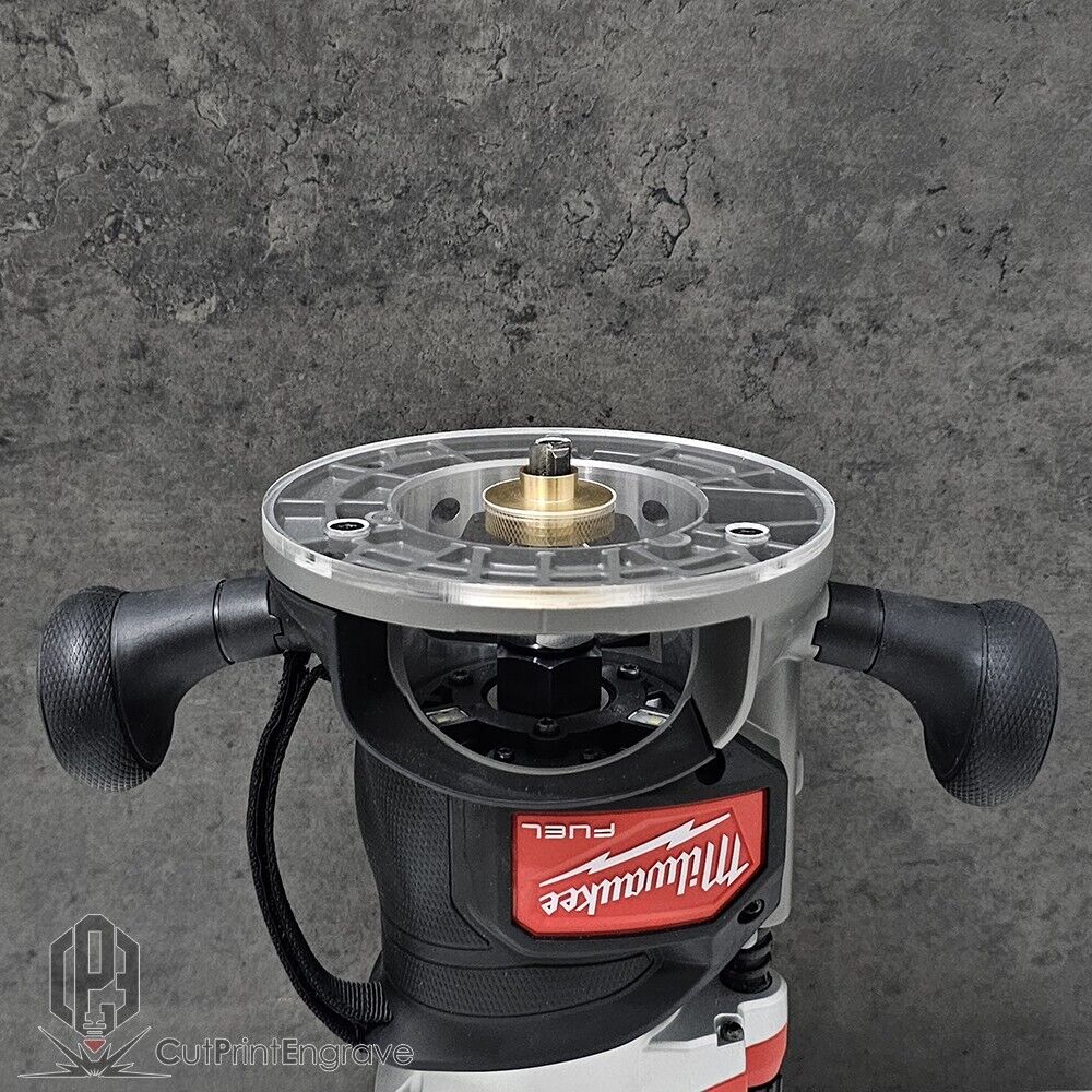 Milwaukee M18 FR12 FUEL Router Brass Guide Bush Adaptor Base Plate 152.5mm