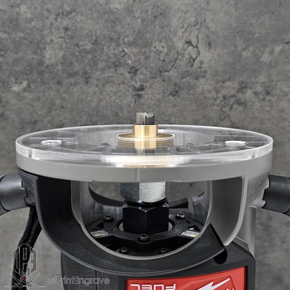 Milwaukee M18 FR12 FUEL Router Brass Guide Bush Adaptor Base Plate 152.5mm