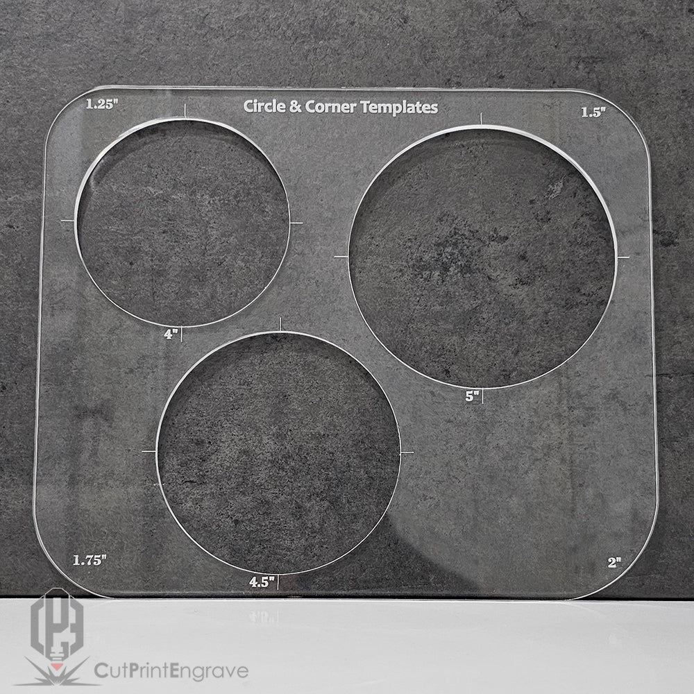 Router Circle And Corner Templates Imperial Units 0.5-5"