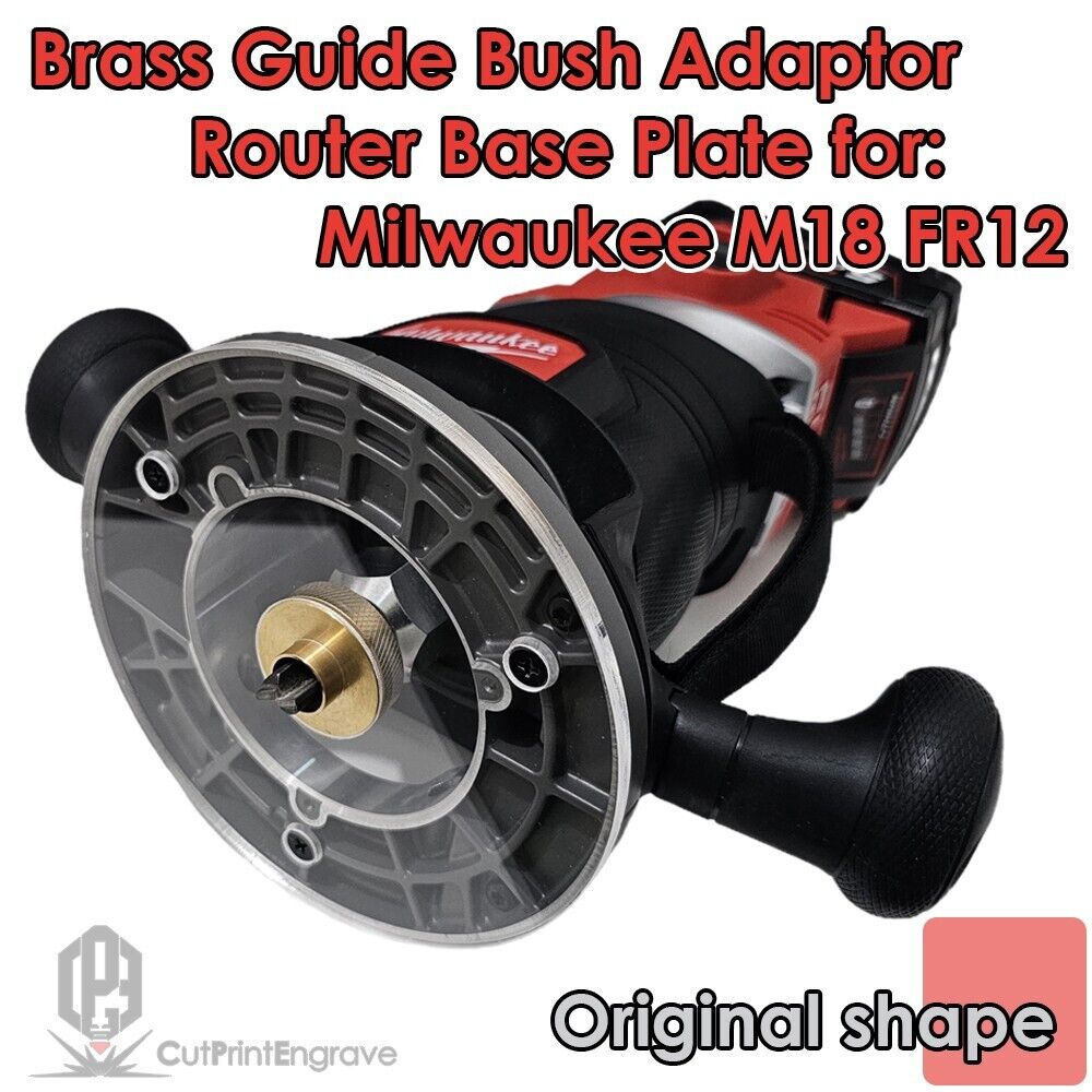 Milwaukee M18 FR12 FUEL Router Brass Guide Bush Adaptor Base Plate 152.5mm