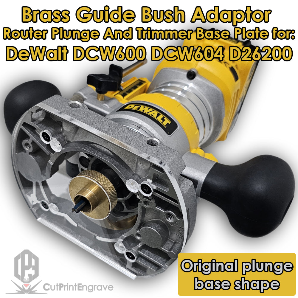 DeWalt Plunge and Trimmer Base DCW600 Trend Katsu Brass Guide Bush Adaptor Base Plate