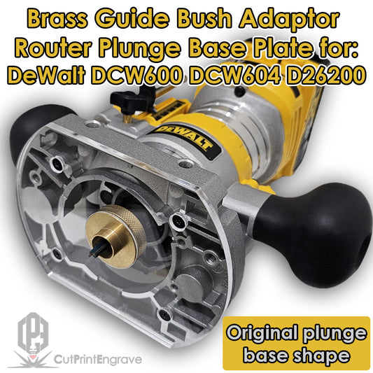 DeWalt Plunge Base DCW600 Trend Katsu Brass Guide Bush Adaptor Base Plate
