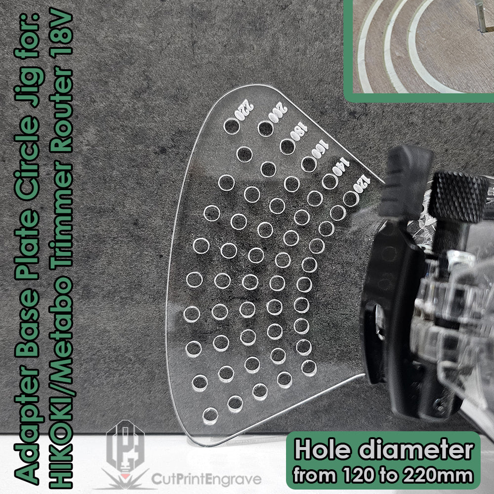 Small Circle Jig 4 HIKOKI/Metabo Trimmer 18V Cordless Router Base Plate
