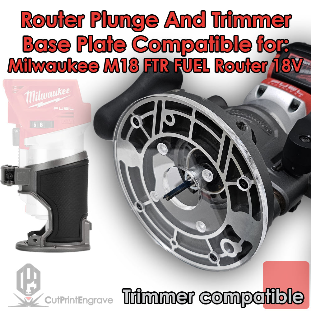 Milwaukee M18 FTR FUEL Router Replacement Plunge and Trimmer Base Plate