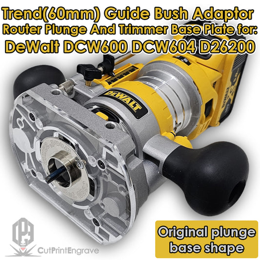 DeWalt Plunge and Trimmer Base DCW600 Trend and Others 60mm Guide Bush Adaptor Base Plate