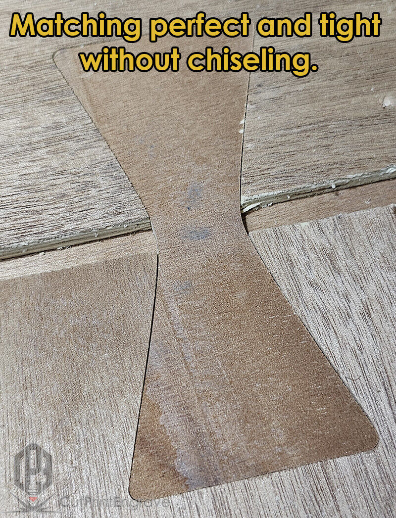 Butterfly Bow Tie Dutchman Router Jig Clear Acrylic - 4 SIZES - NO CHISELING