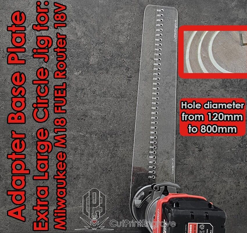 XLarge Circle Jig Base Plate For Milwaukee M18 FUEL 18V Cordless Plunge Router