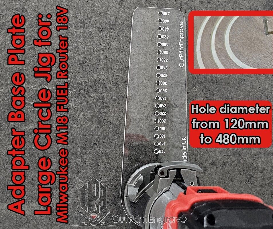 Large Circle Jig Base Plate For Milwaukee M18 FUEL 18V Cordless Plunge Router