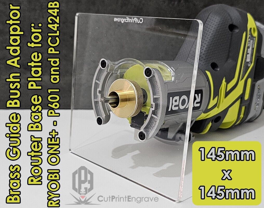 RYOBI ONE+ 18V P601 PCL4424B Trimmer Router Brass Guide Bush Adaptor Base Plate