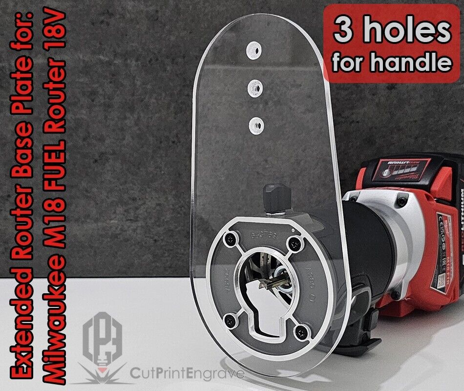 Extended Extra Strong Router Sub BASE PLATE for Milwaukee M18 FUEL Router 18V