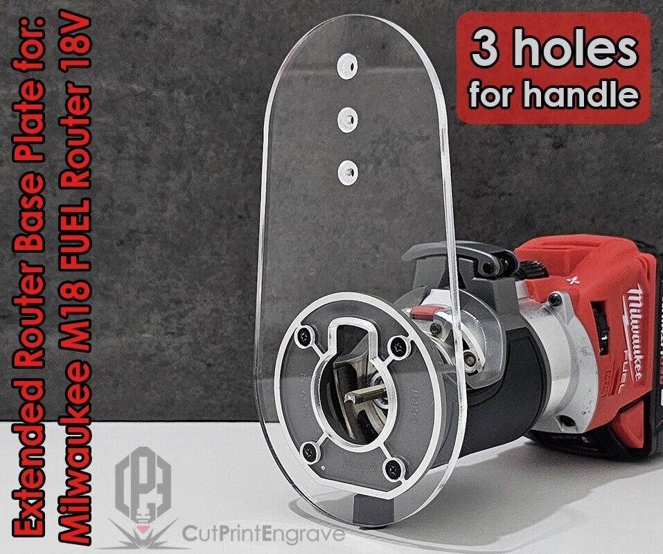 Extended Extra Strong Router Sub BASE PLATE for Milwaukee M18 FUEL Router 18V