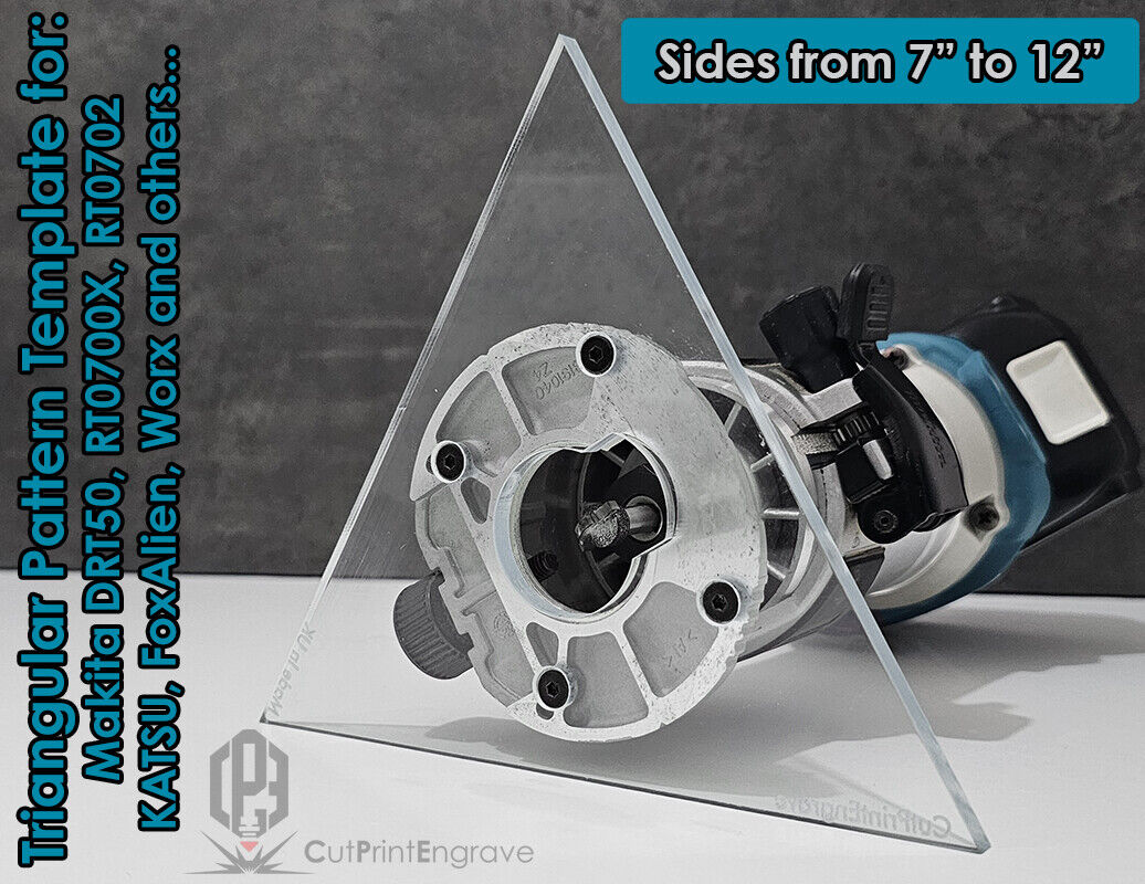 Makita Katsu Worx Compatible Triangular Pattern Router Replacement Base 7" - 12"