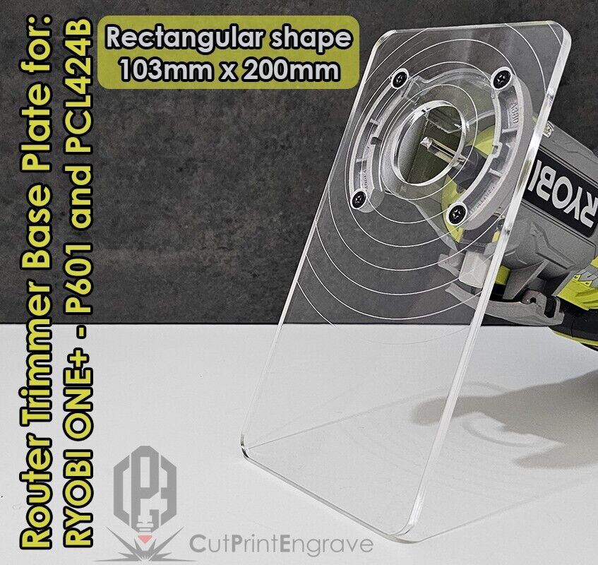 Rectangular Router Trimmer Base Plate For RYOBI ONE+ 18V P601 PCL4424 103x200mm