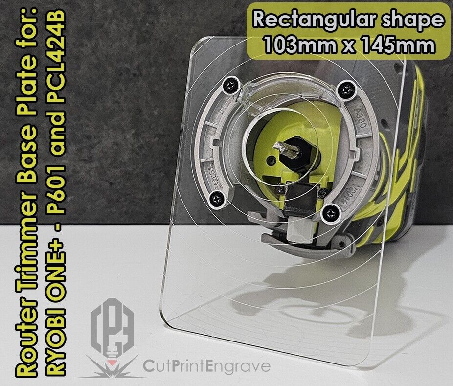 Rectangular Router Trimmer Base Plate For RYOBI ONE+ 18V P601 PCL4424 103x145mm