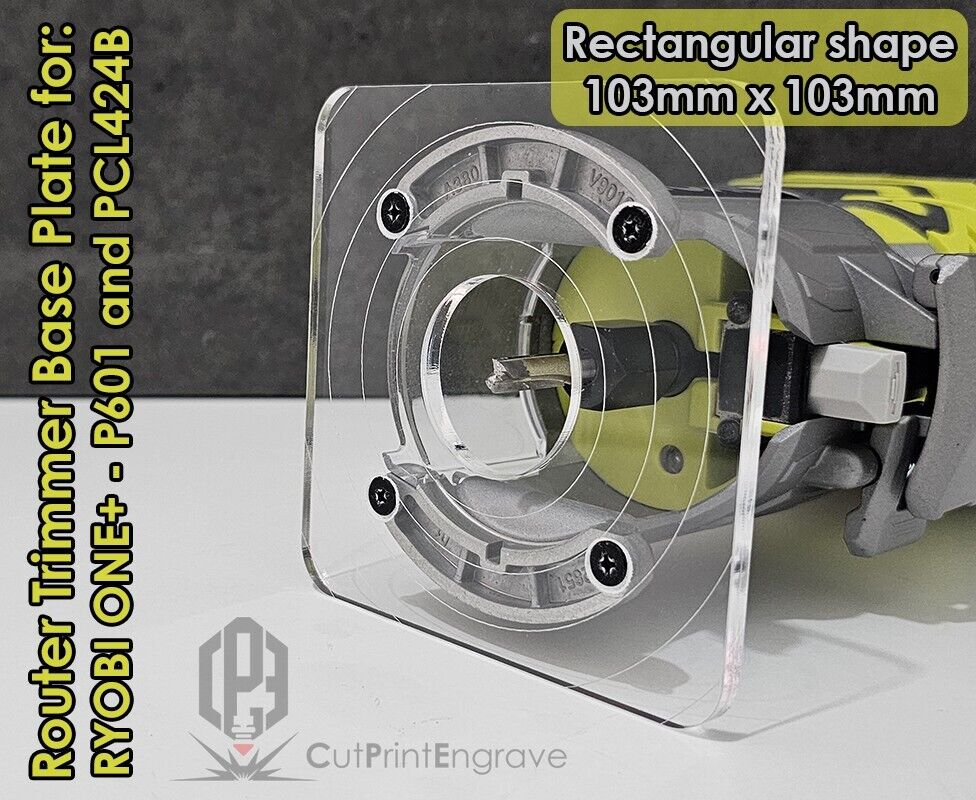Rectangular Router Trimmer Base Plate For RYOBI ONE+ 18V P601 PCL4424 103x103mm