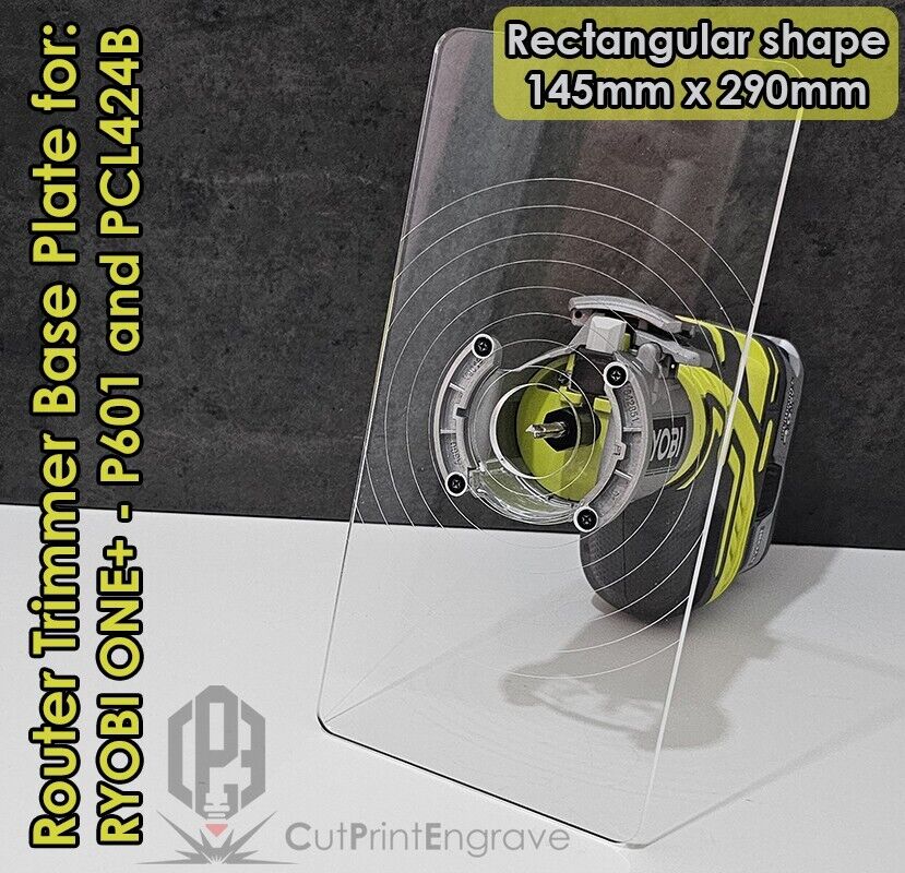 Rectangular Router Trimmer Base Plate For RYOBI ONE+ 18V P601 PCL4424 145x290mm