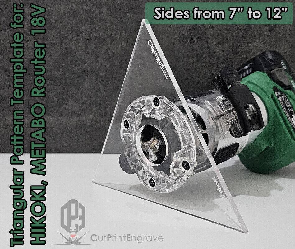 HIKOKI, Metabo 18V Compatible Triangular Pattern Router Replacement Base 7"-12"