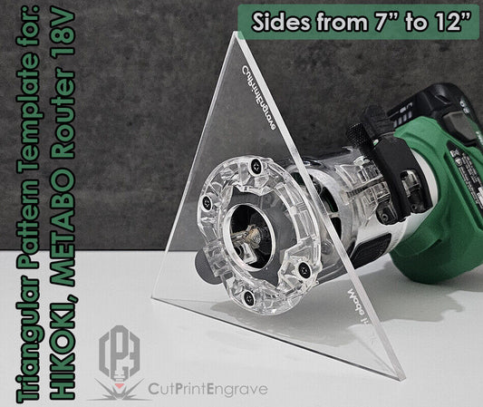 HIKOKI, Metabo 18V Compatible Triangular Pattern Router Replacement Base 7"-12"