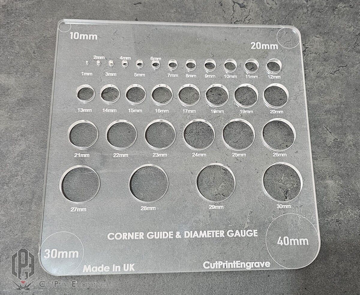 Corner Router Template Drill Bit And Bolt Size Diameter Gauge 1mm-30mm