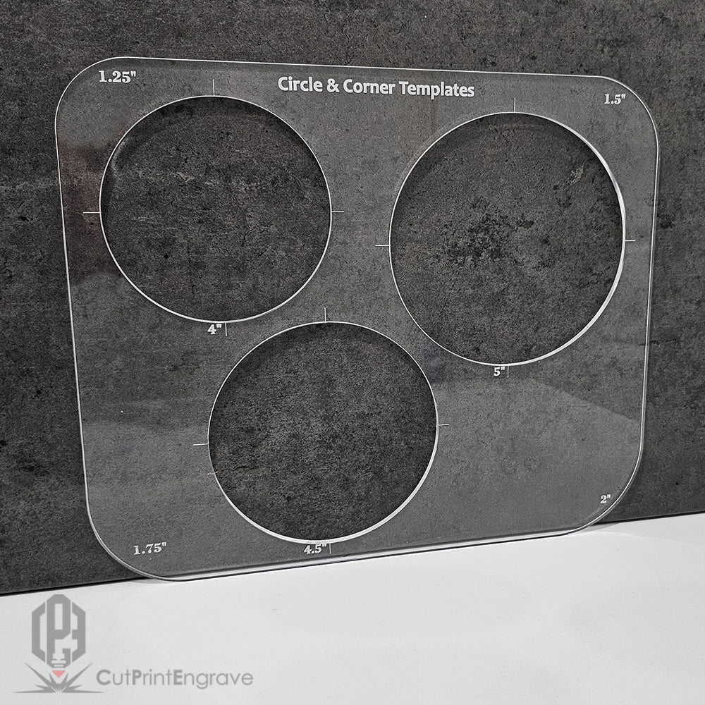 Router Circle And Corner Templates Imperial Units 0.5-5"
