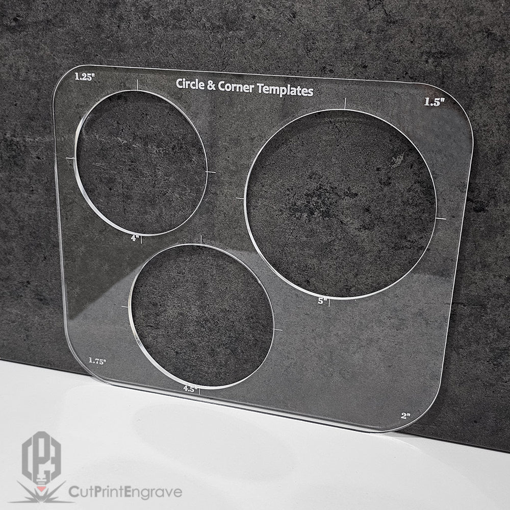 Router Circle And Corner Templates Imperial Units 0.5-5"