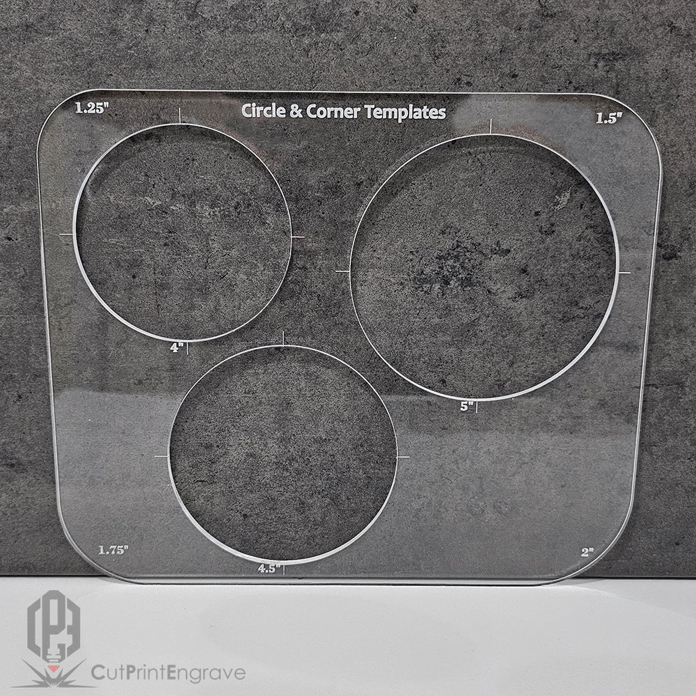 Router Circle And Corner Templates Imperial Units 0.5-5"