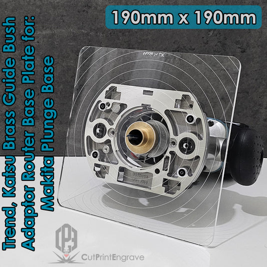 Makita Router DRT50 RT0700 Plunge Trend Brass Guide Bush Adaptor Base Plate-190x190mm