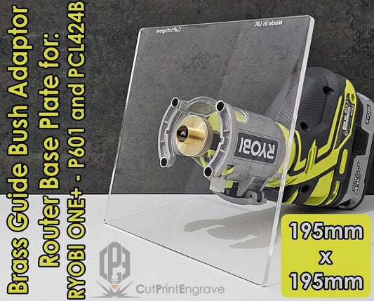 RYOBI ONE+ 18V P601 PCL4424B Trimmer Router Brass Guide Bush Adaptor Base Plate