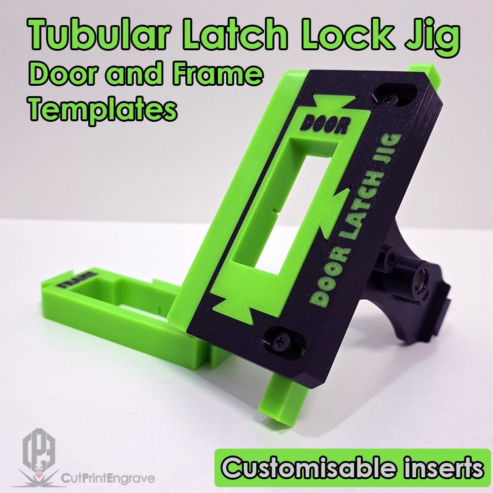 Tubular Latch Jig Router Template Fully Customisable Sizes For 35-44mm Door