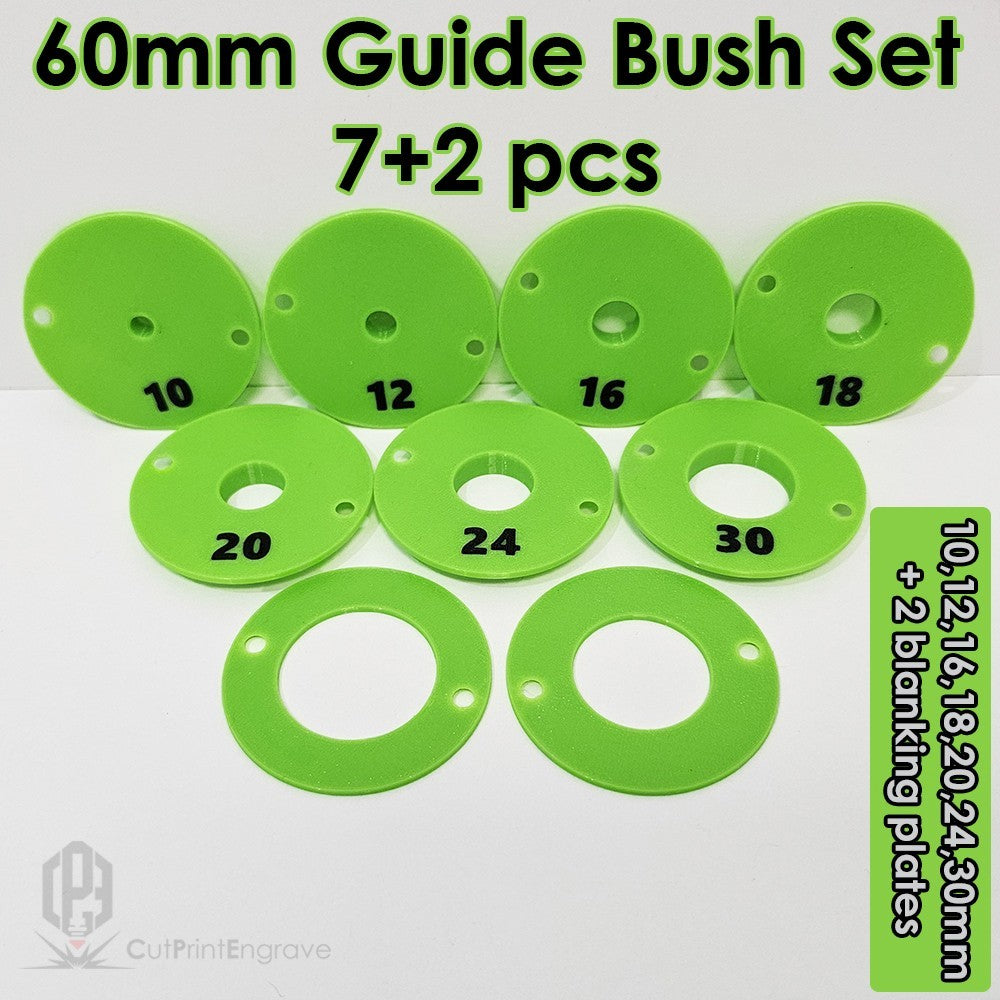 3D Printed 60mm Guide Bush Set Trend Compatible Various Routers and Base Plates