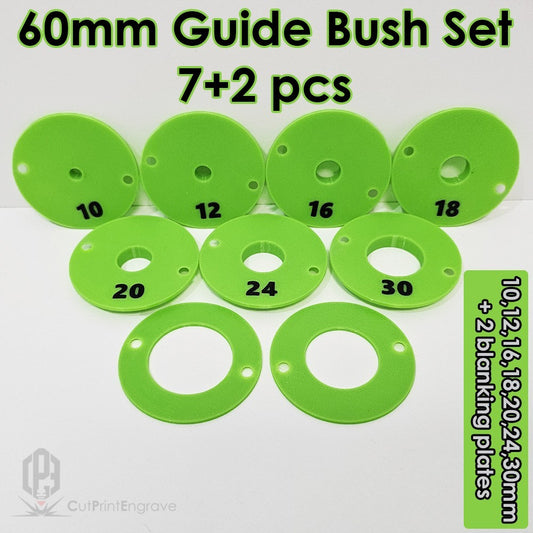 3D Printed 60mm Guide Bush Set Trend Compatible Various Routers and Base Plates