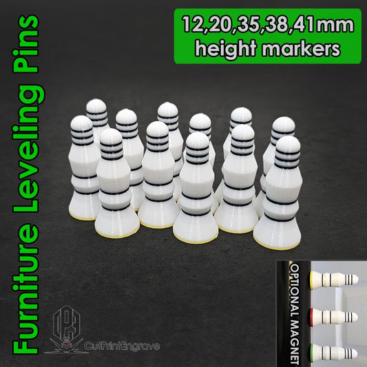 Furniture and Cupboard  Leveling System Pins 12 20 35 38 41mm-46mm height-YELLOW