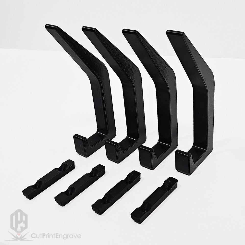 Set of 4 Durable Hooks for Acoustic Slat Panels | Coat and Hat Hanger 200x48mm