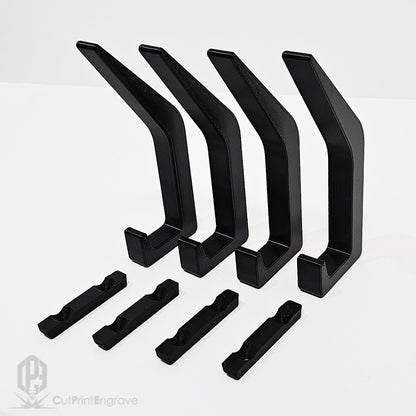 Set of 4 Durable Hooks for Acoustic Slat Panels | Coat and Hat Hanger 200x48mm