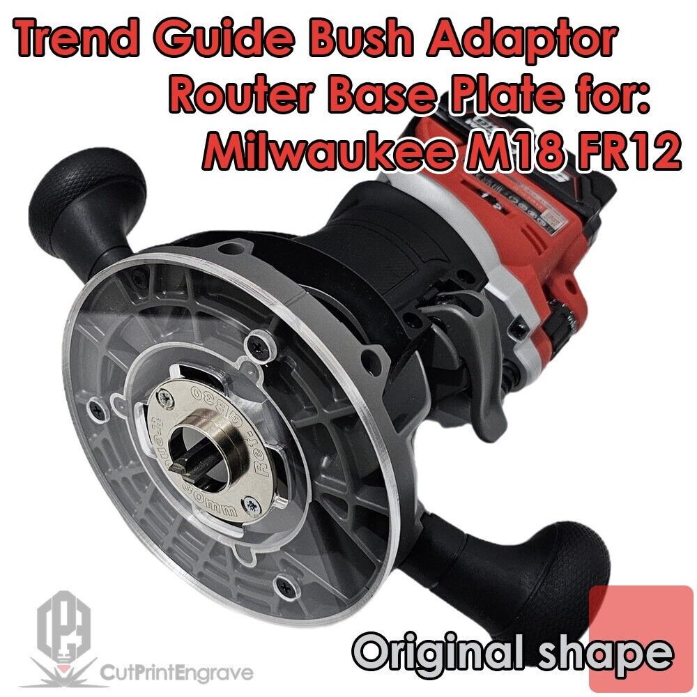 Milwaukee M18 FR12 FUEL Router Trend 60mm Guide Bush Adaptor Base Plate 152.5mm