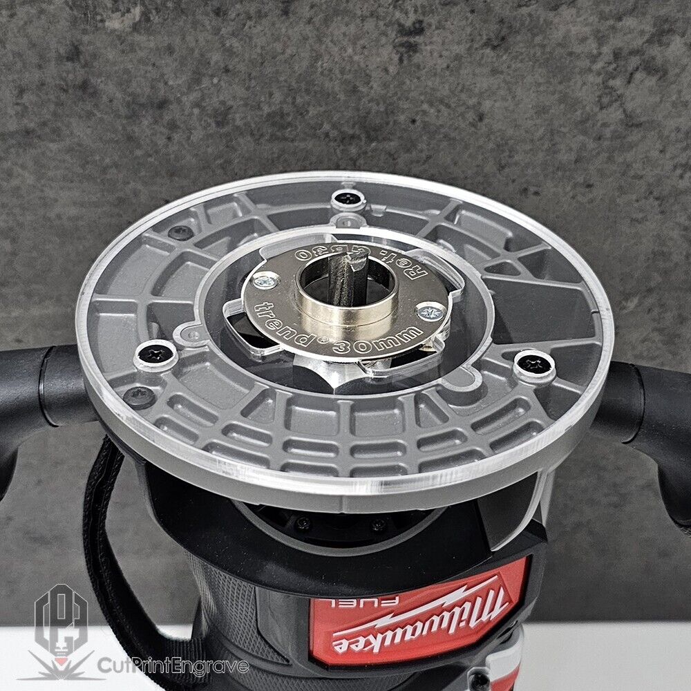 Milwaukee M18 FR12 FUEL Router Trend 60mm Guide Bush Adaptor Base Plate 152.5mm