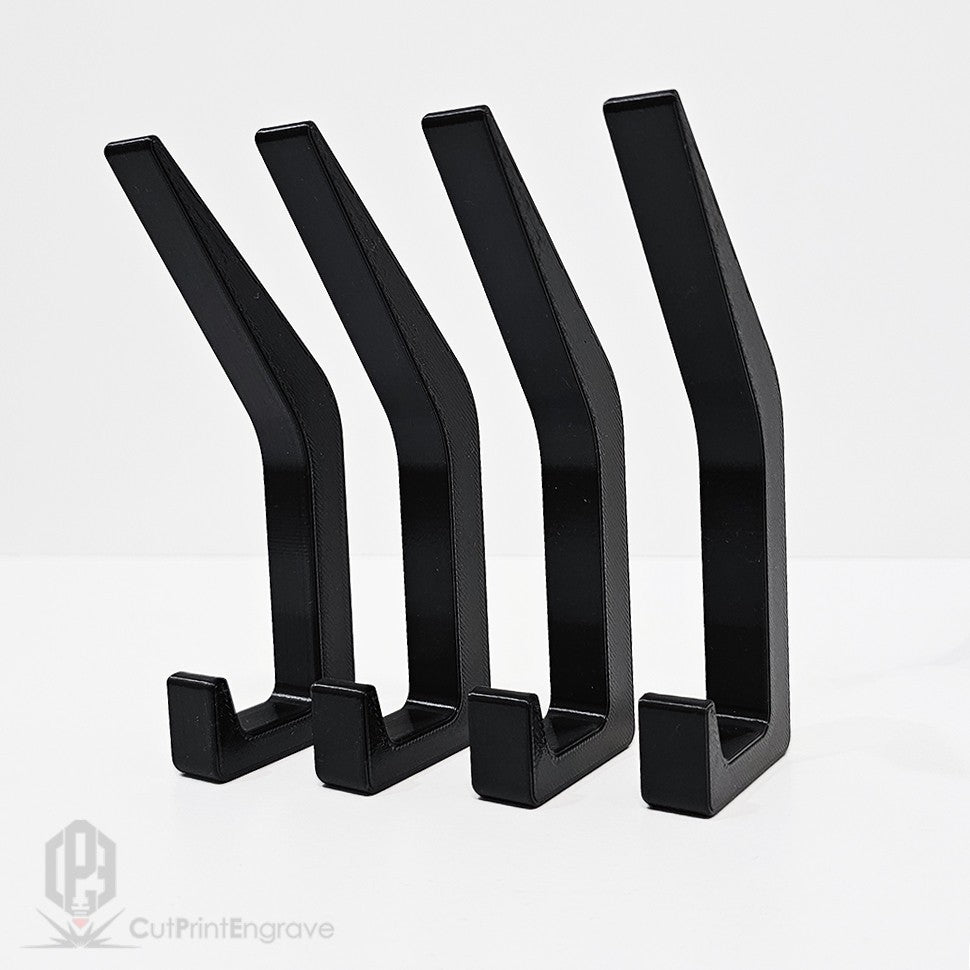 Set of 4 Durable Hooks for Acoustic Slat Panels | Coat and Hat Hanger 200x48mm