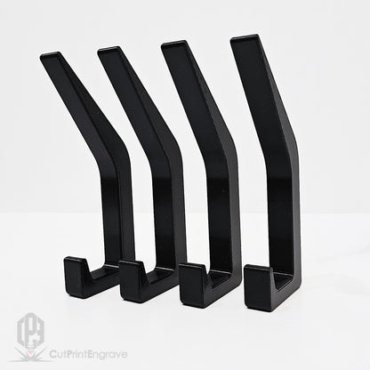 Set of 4 Durable Hooks for Acoustic Slat Panels | Coat and Hat Hanger 200x48mm