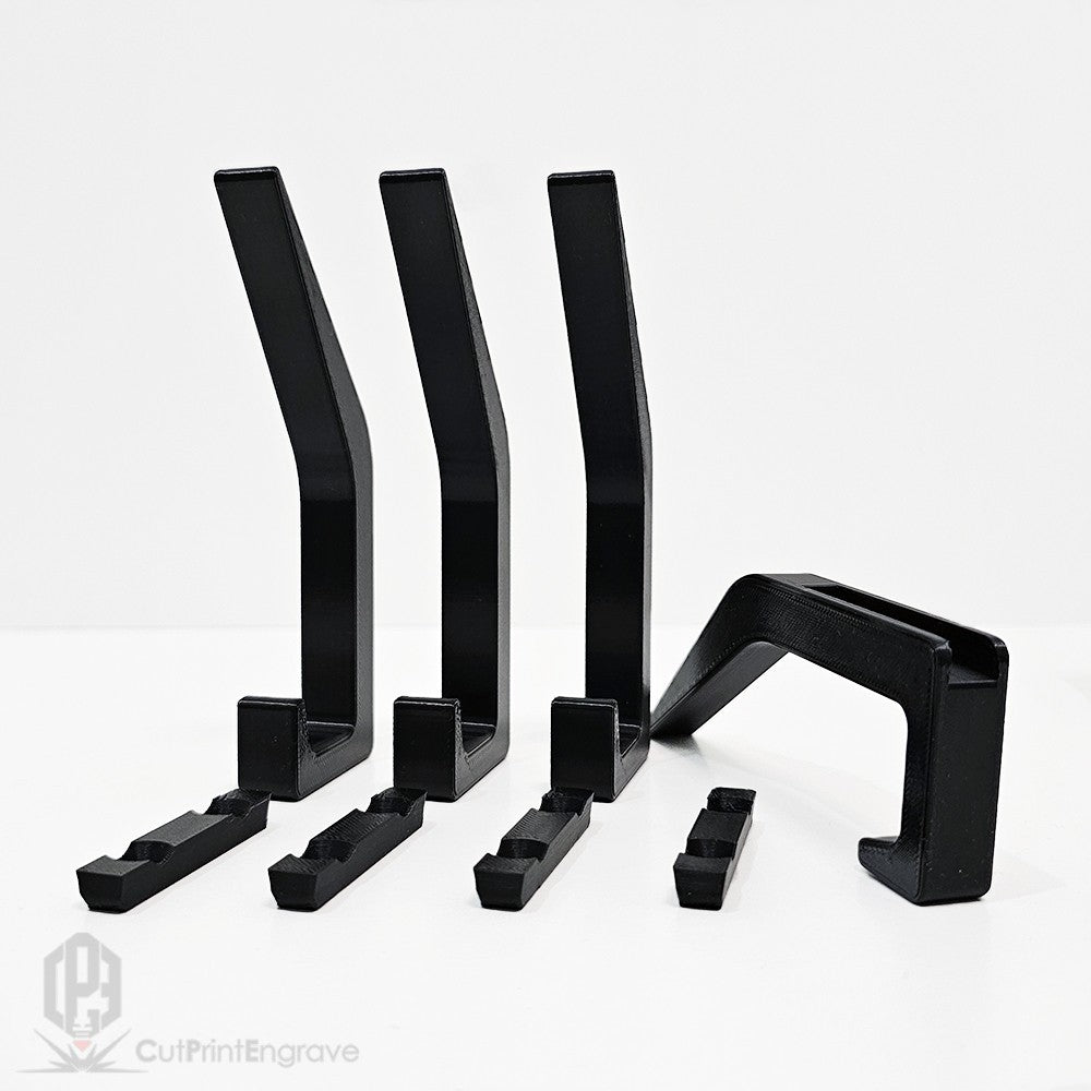 Set of 4 Durable Hooks for Acoustic Slat Panels | Coat and Hat Hanger 200x48mm