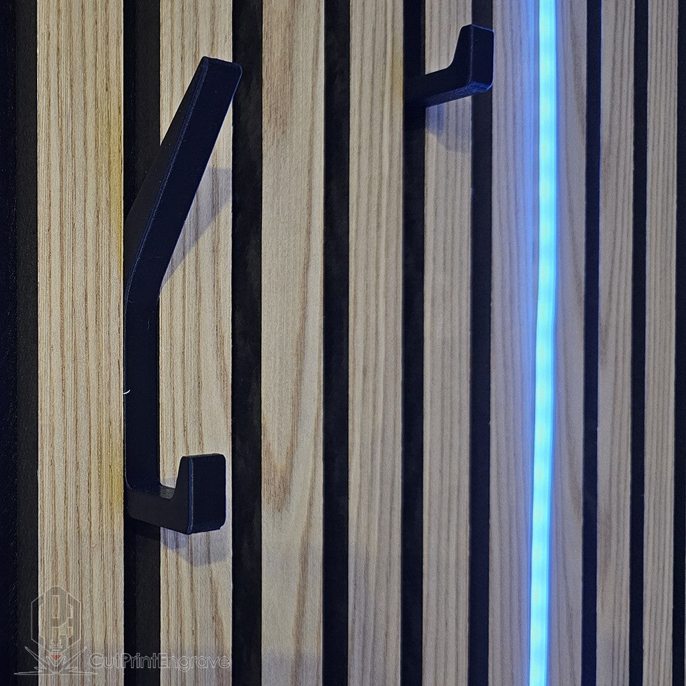 Set of 2 Durable Hooks for Acoustic Slat Panels | Coat and Hat Hanger 200x48mm