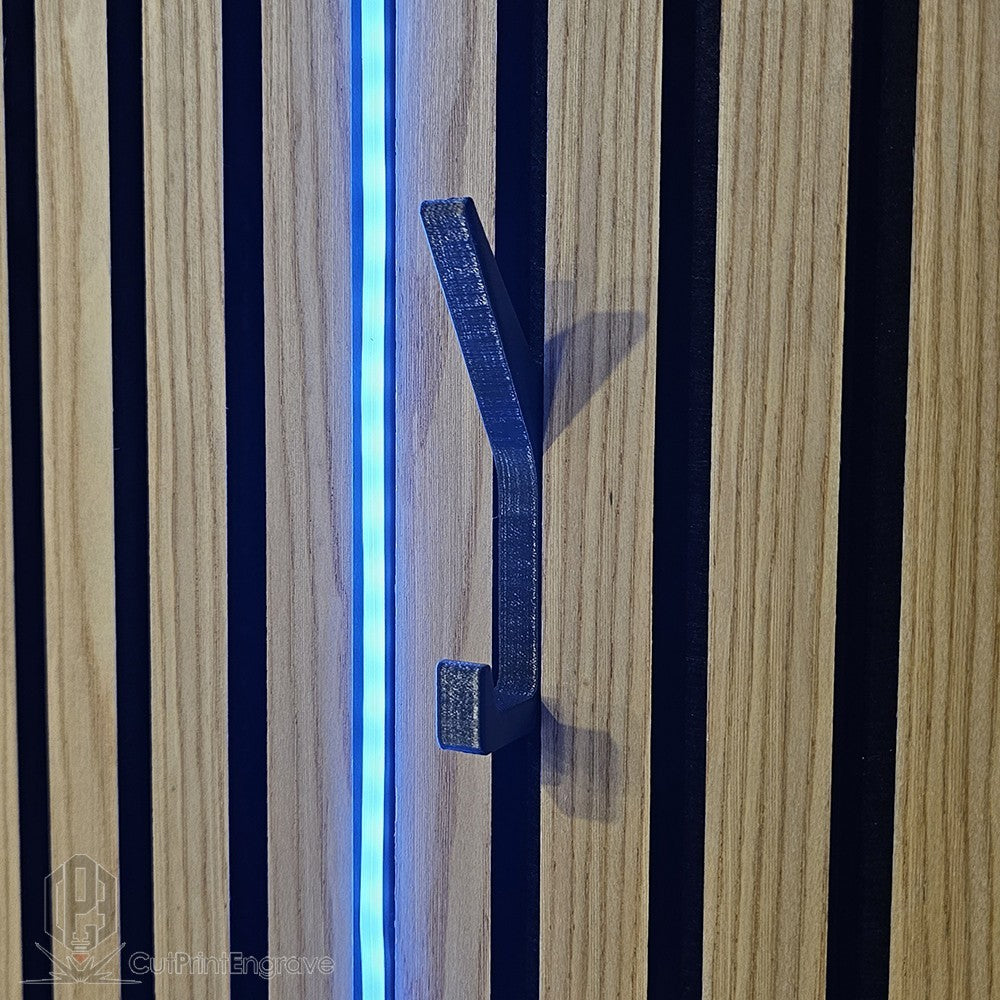 Set of 4 Durable Hooks for Acoustic Slat Panels | Coat and Hat Hanger 200x48mm