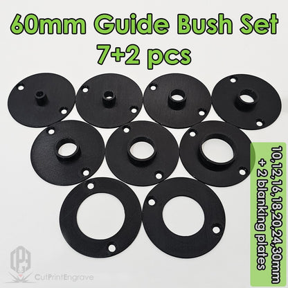 60mm Guide Bush Set Trend Compatible Various Routers and Base Plates -3D Printed