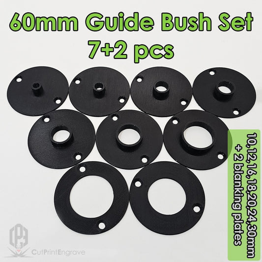 60mm Guide Bush Set Trend Compatible Various Routers and Base Plates -3D Printed