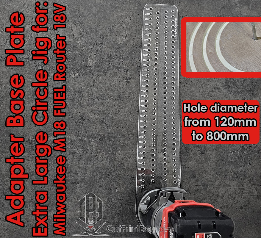 XXLarge Circle Jig Base Plate For Milwaukee M18 FUEL 18V Cordless Plunge Router