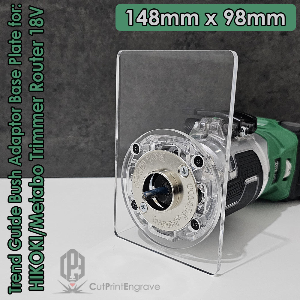 HIKOKI Matabo Router Trimmer 18V Trend Guide Bush Adaptor Base Plate 148x98mm
