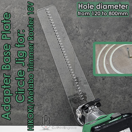 XLarge Circle Jig 4 HIKOKI/Metabo Trimmer 18V Cordless Router Base Plate