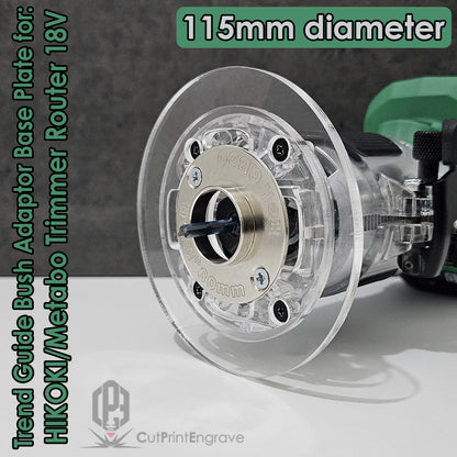 HIKOKI Matabo Router Trimmer 18V Trend Guide Bush Adaptor Base Plate 115 diameter