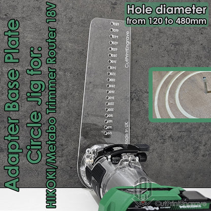 Large Circle Jig 4 HIKOKI/Metabo Trimmer 18V Cordless Router Base Plate