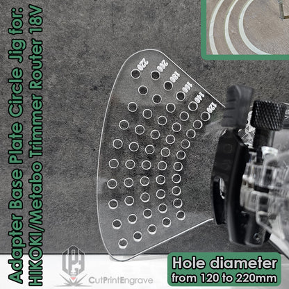 Small Circle Jig 4 HIKOKI/Metabo Trimmer 18V Cordless Router Base Plate