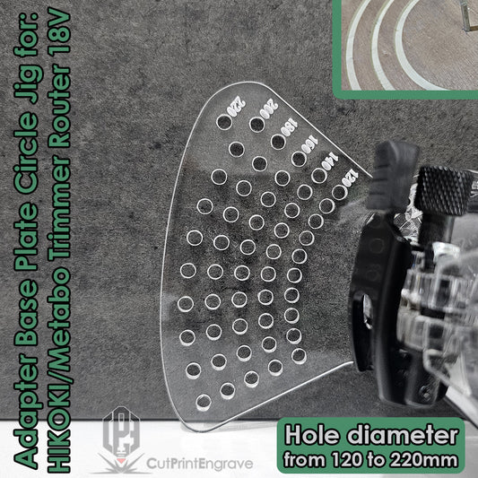 Small Circle Jig 4 HIKOKI/Metabo Trimmer 18V Cordless Router Base Plate